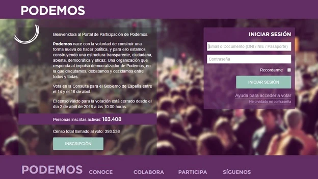 Imagen del Portal de Participación de Podemos