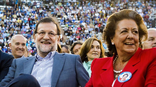 Mariano Rajoy y Rita Barber&aacute; en un acto electoral