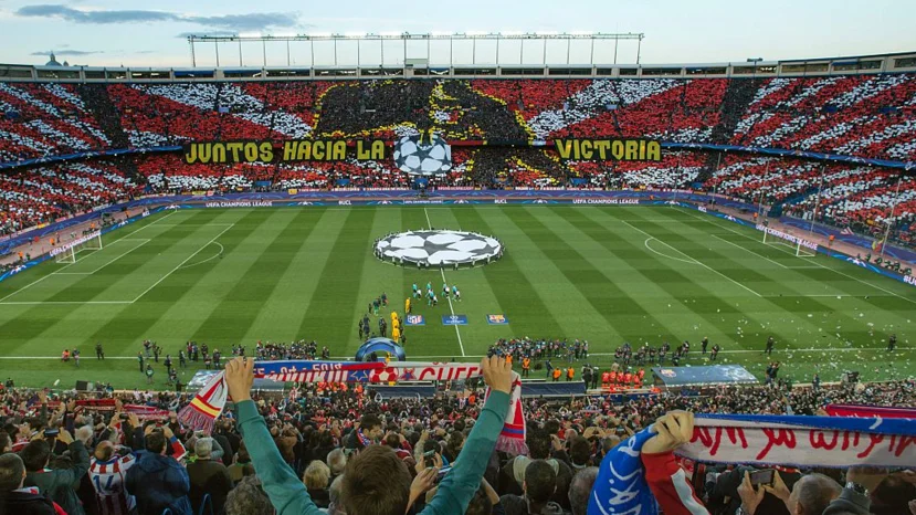 El Vicente Calderón durante un partido de Champions League