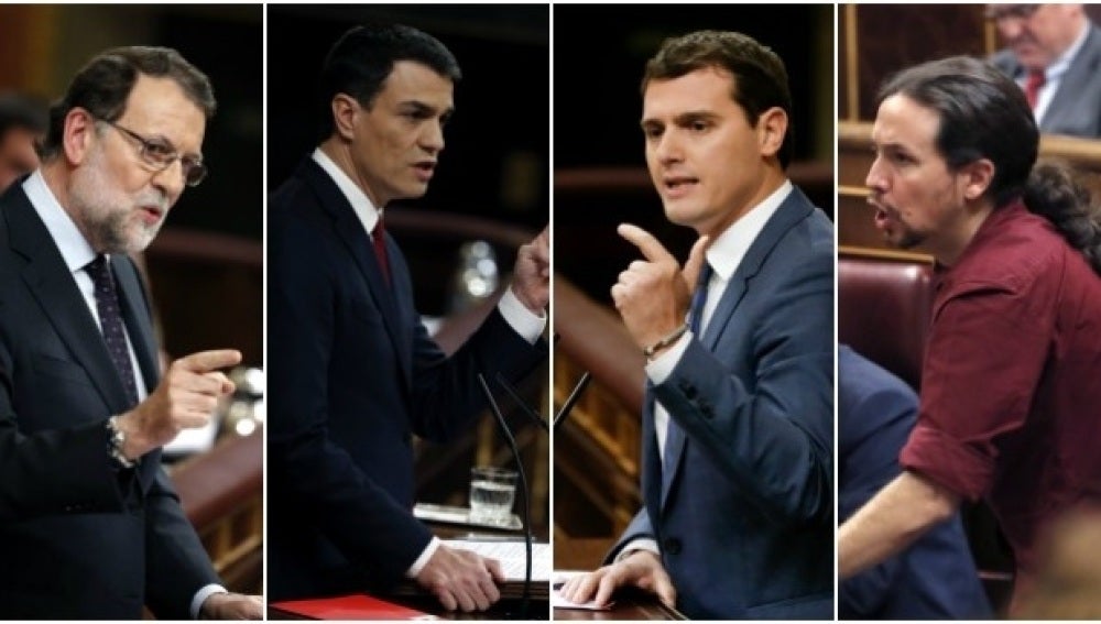 Iglesias, Rivera, Sánchez y Rajoy, en el Congreso