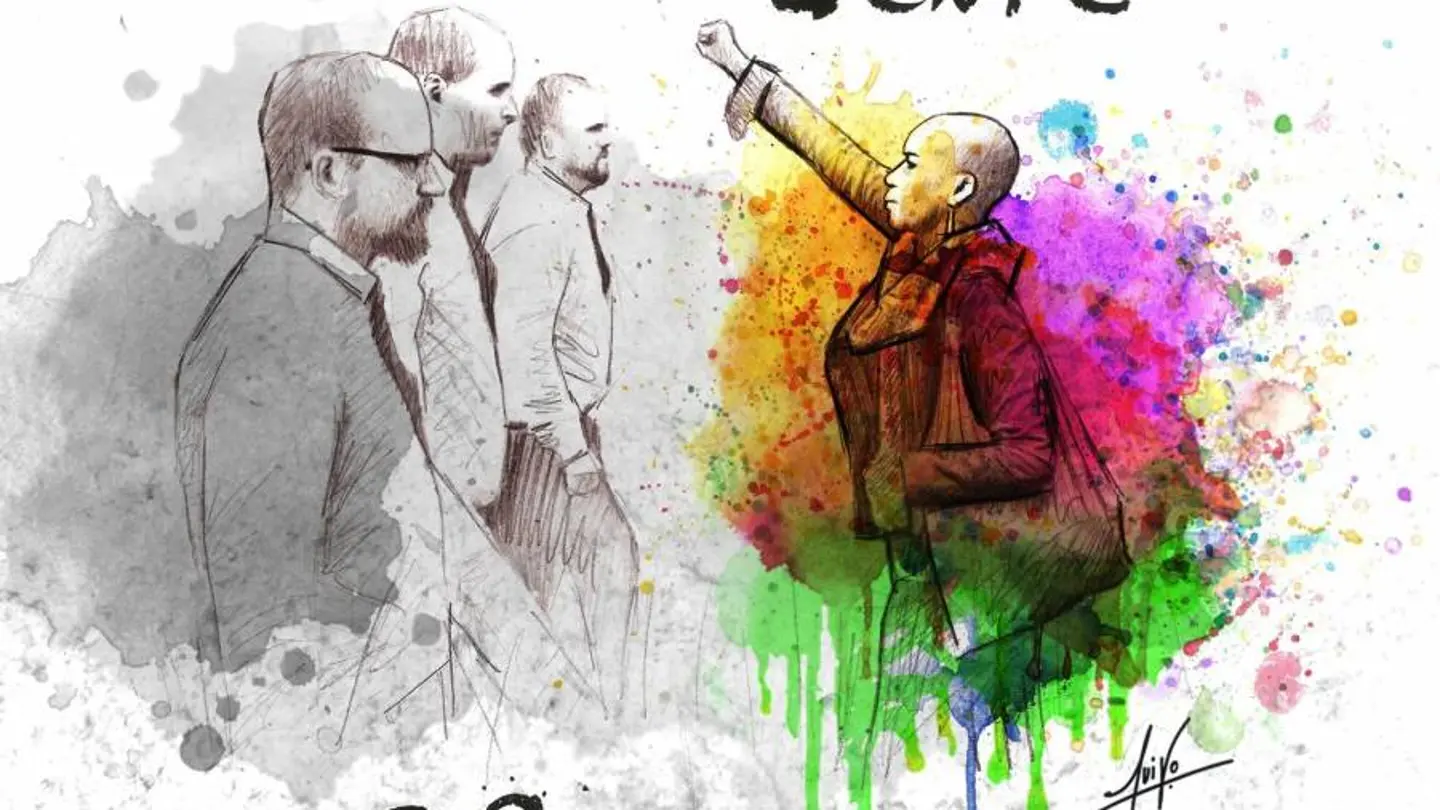 La ilustración de un español en homenaje a la activista que se enfrentó a 300 neonazis impresiona a las redes La ilustración de un español en homenaje a la activista que se enfrentó a 300 neonazis impresiona a las redes