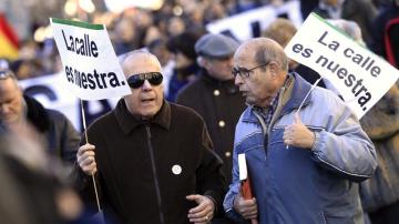 Una manifestación convocada contra la 'Ley Mordaza' en Madrid entre la Puerta del Sol y el Congreso de los Diputados