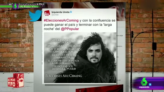 Garzón se convierte en Jon Snow para las elecciones Garzón se convierte en Jon Snow para las elecciones