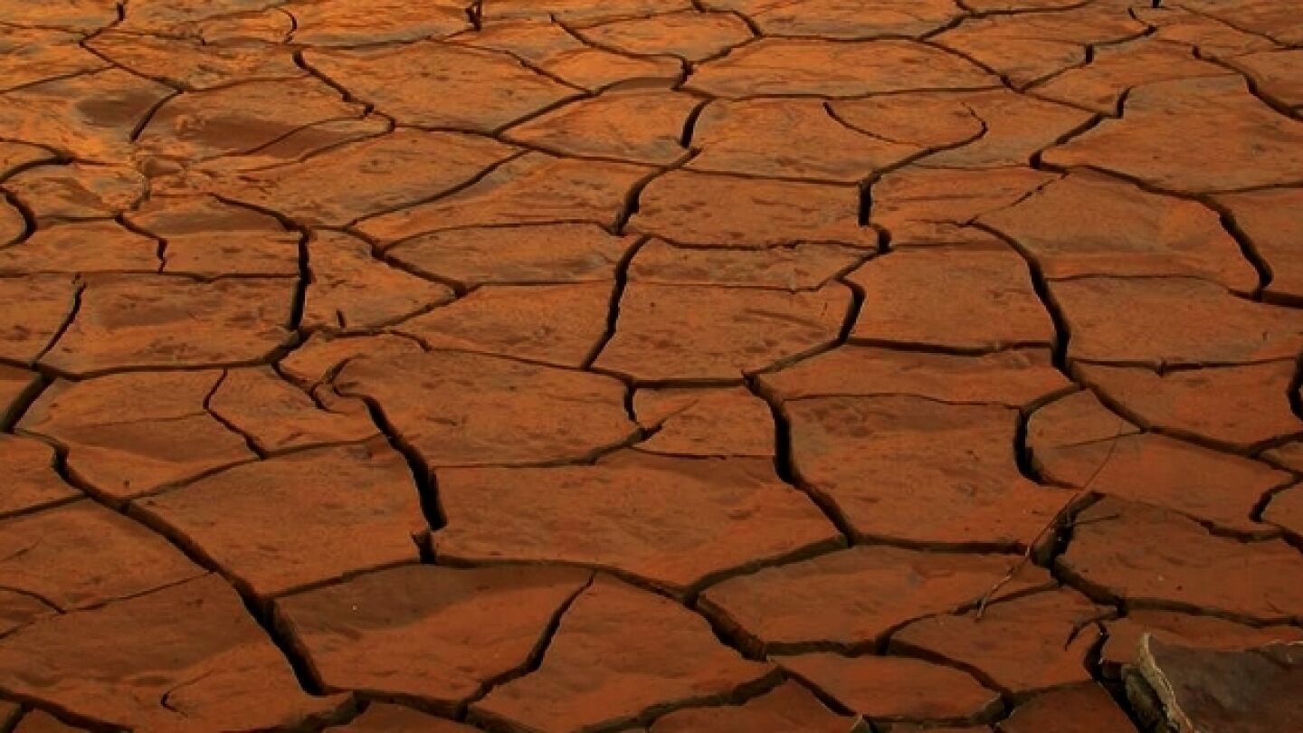 Suelo agrietado por la falta de agua