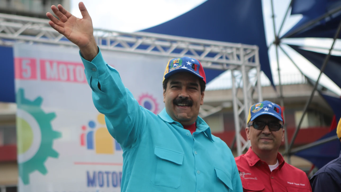 Nicolás Maduro tras informar de unos supuestos planes de intervención planeados en el extranjero. Nicolás Maduro tras informar de unos supuestos planes de intervención planeados en el extranjero.