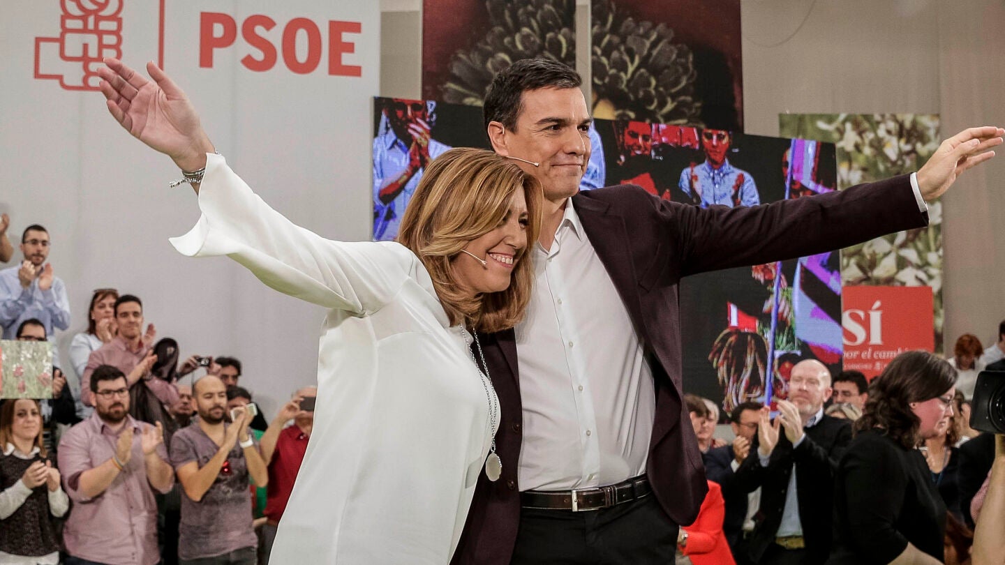 Susana D&iacute;az presenta a Pedro S&aacute;nchez como "el candidato de todos" y con "unanimidad del PSOE"