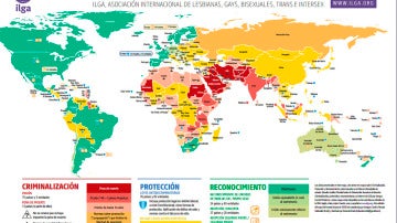 Mapa de los derechos homosexuales en el mundo