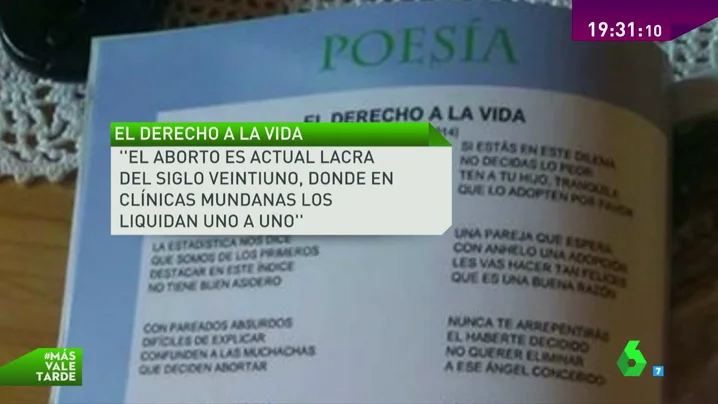 Poema antiabortista en un programa de fiestas