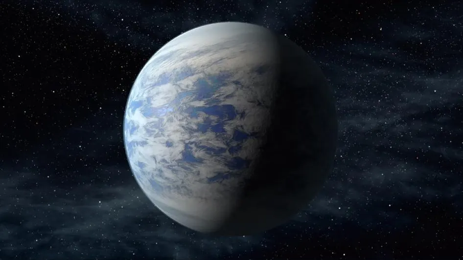 Representación artística del exoplaneta Kepler-69c