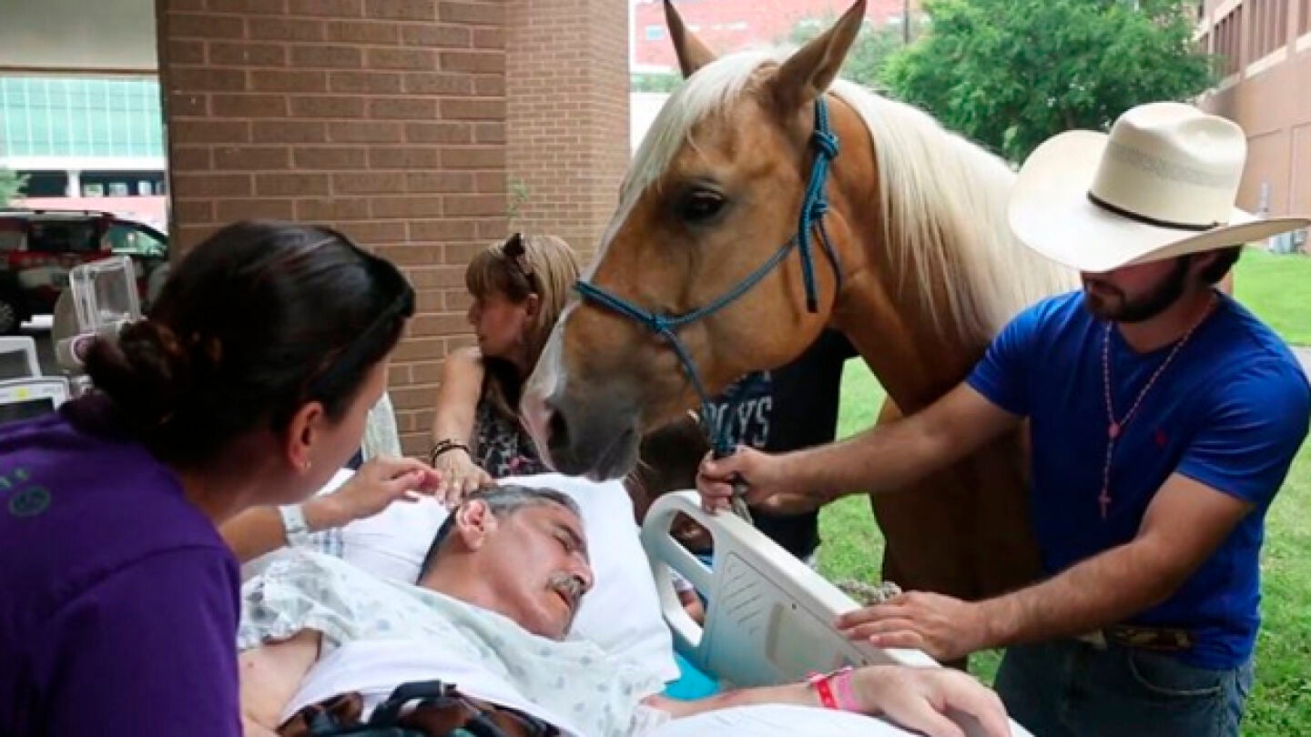 Roberto Gonzales junto a su caballo
