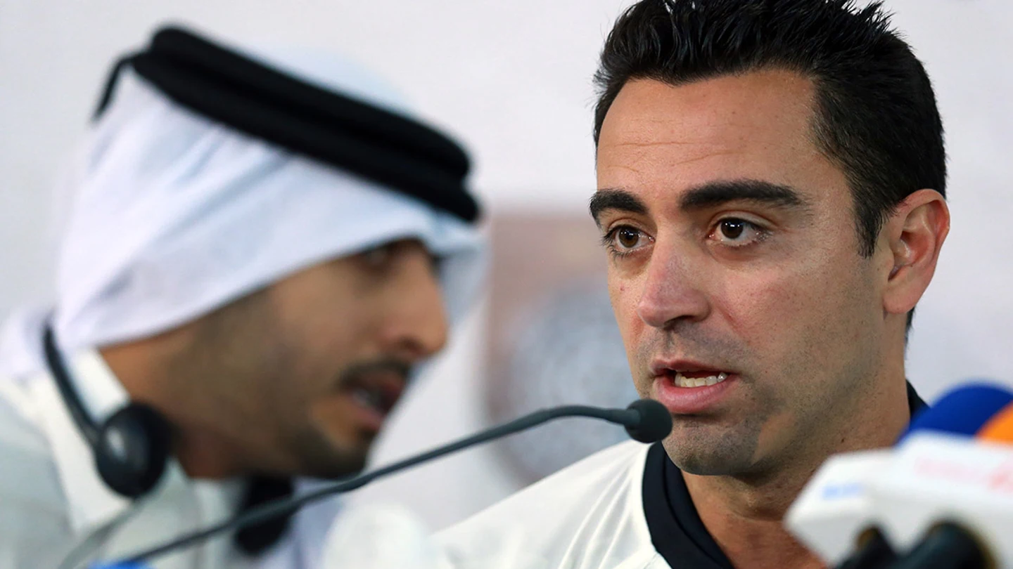 Xavi Hernández con su club Al-Sadd de Qatar Xavi Hernández con su club Al-Sadd de Qatar