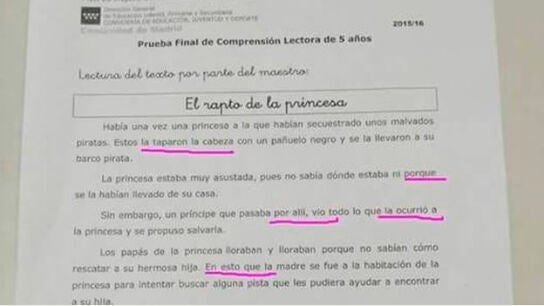 Framento del texto 'El rapto de la princesa'