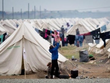 Imagen del campo de refugiados de Idomeni. Imagen del campo de refugiados de Idomeni.