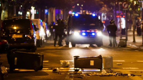 Destrozos por las protestas en Barcelona Destrozos por las protestas en Barcelona