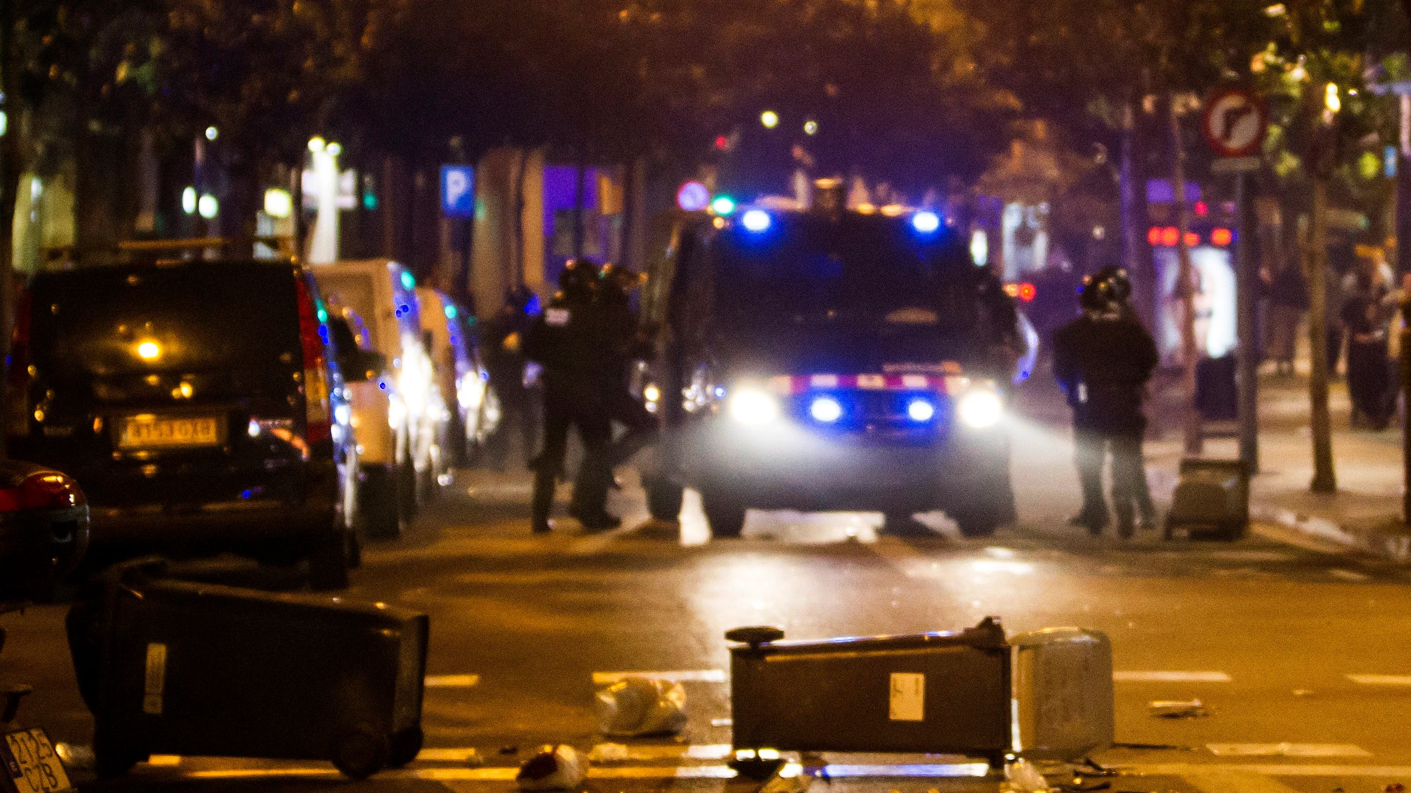 Destrozos por las protestas en Barcelona