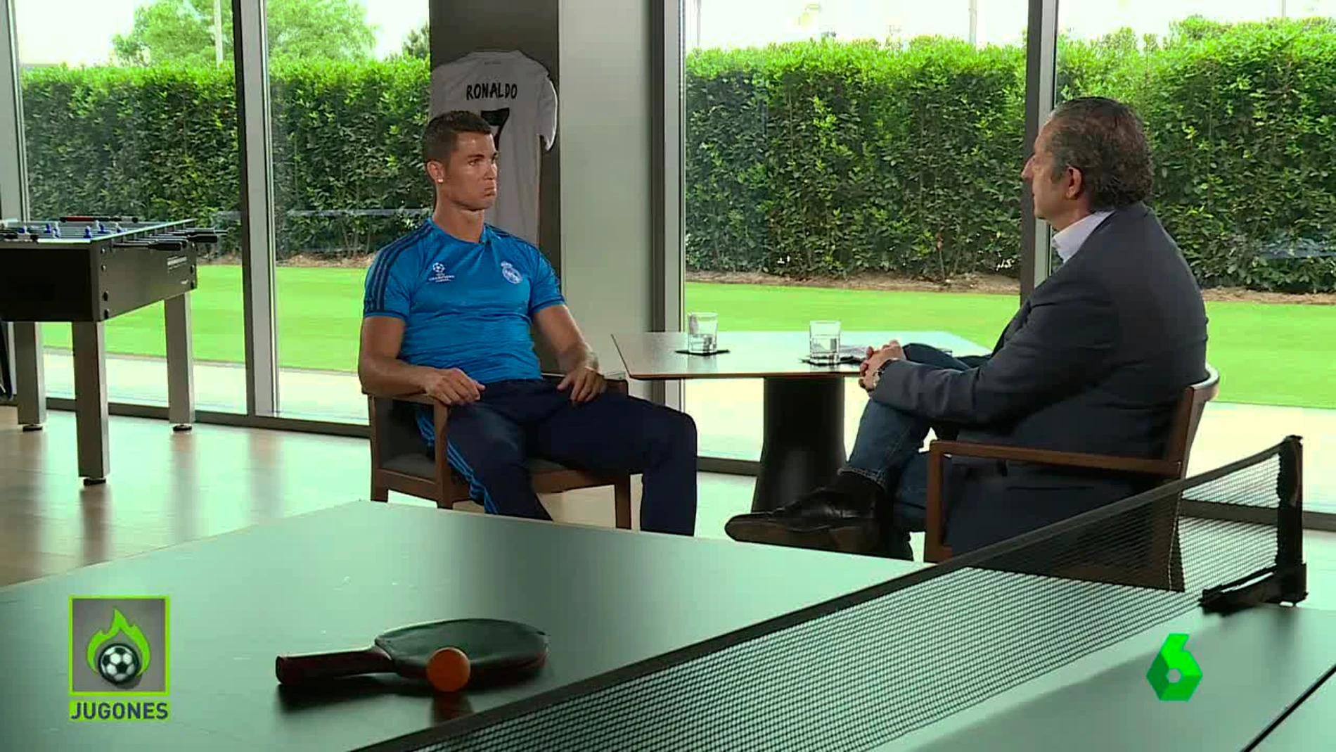 Momento de la entrevista a Cristiano Ronaldo