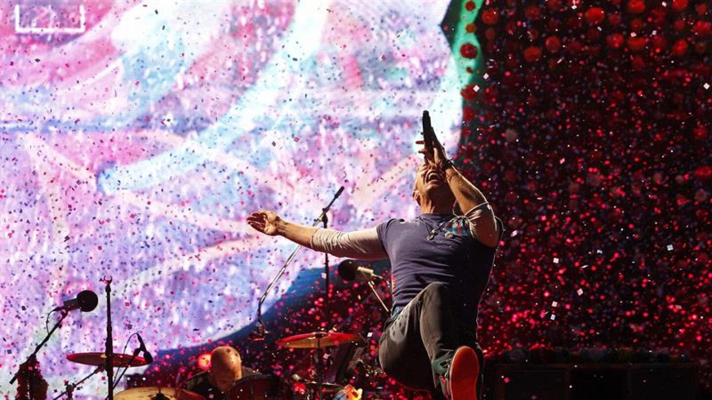 Chris Brown, en el concierto de Coldplay en Barcelona