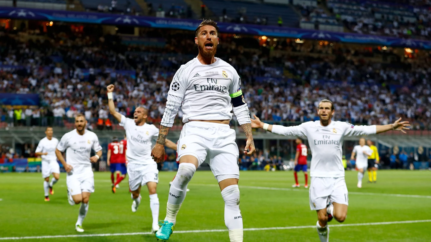 Sergio Ramos celebra el 1-0 ante el Atlético Sergio Ramos celebra el 1-0 ante el Atlético