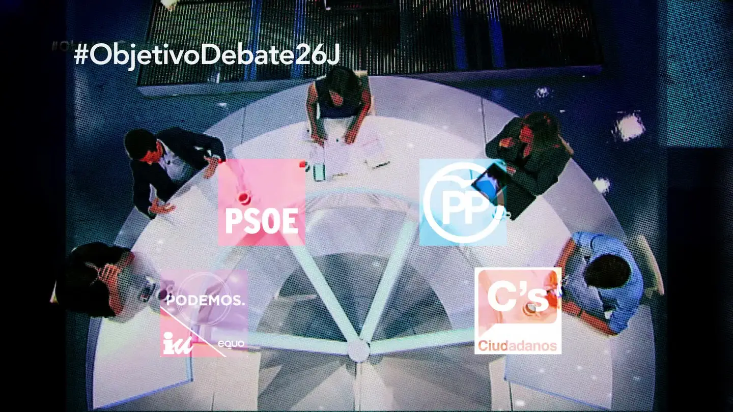 El primer debate electoral entre los cuatro principales partidos, en El Objetivo El primer debate electoral entre los cuatro principales partidos, en El Objetivo