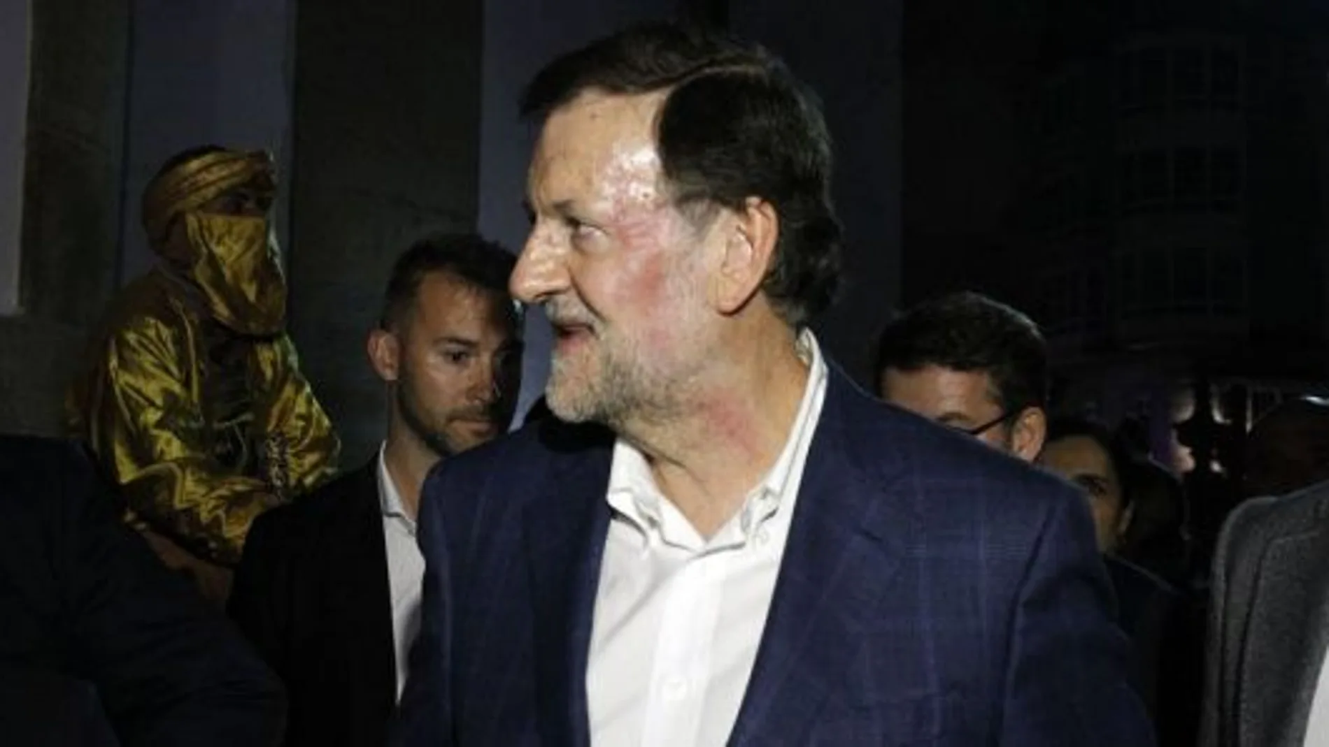 Mariano Rajoy, tras la agresión sufrida en Pontevedra