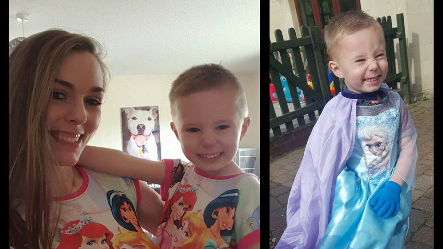 Haylee Bazen posa con su hijo