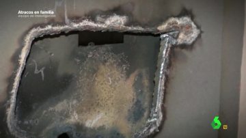 Caja fuerte quemada por la técnica del oxicorte