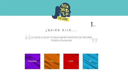 Una de las preguntas del juego lanzado por el PP Una de las preguntas del juego lanzado por el PP