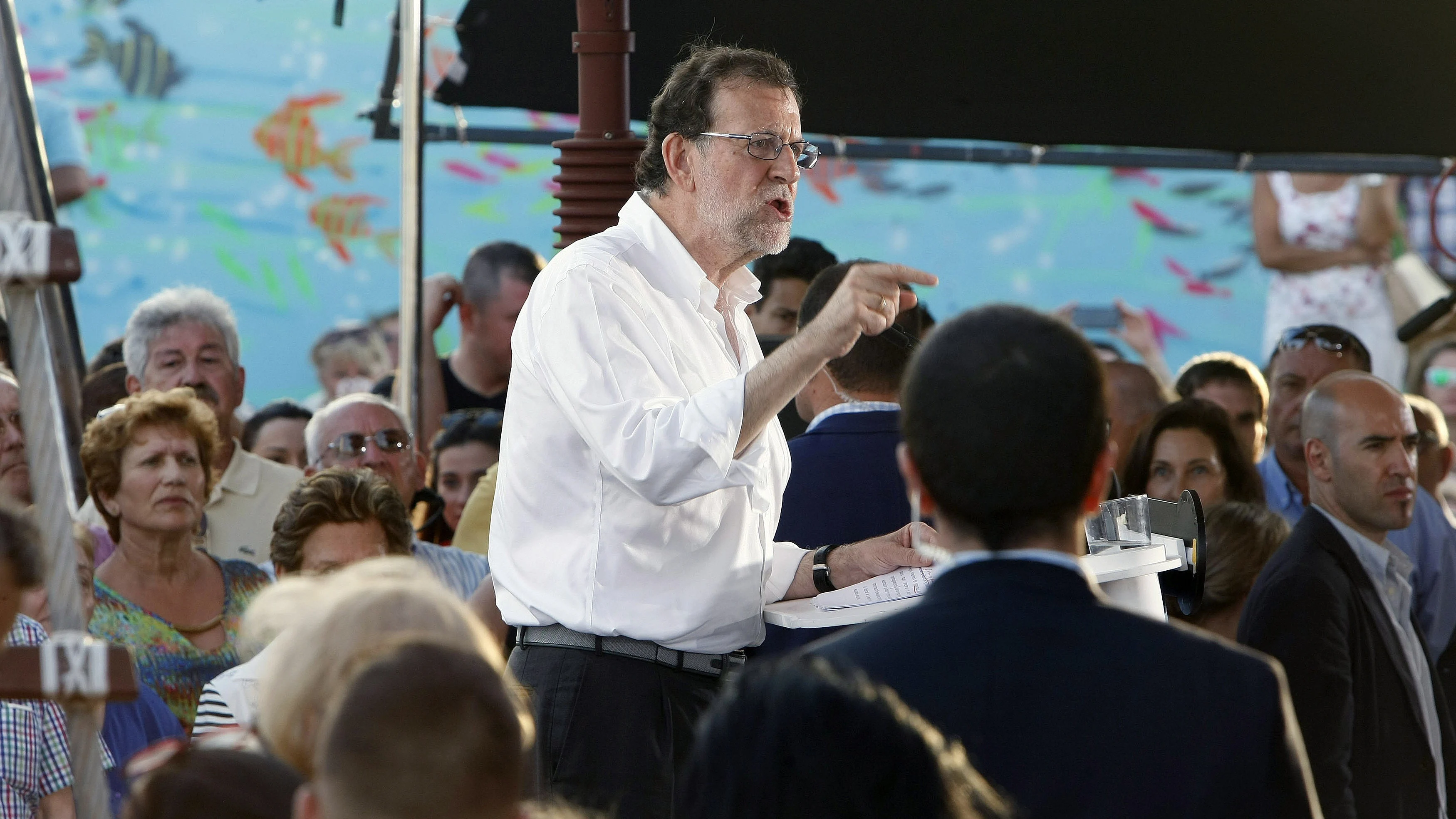 Mariano Rajoy durante un mitin en Torrevieja.