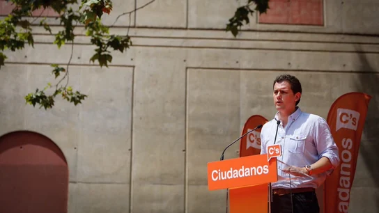 Albert Rivera durante el acto en Barcelona Albert Rivera durante el acto en Barcelona