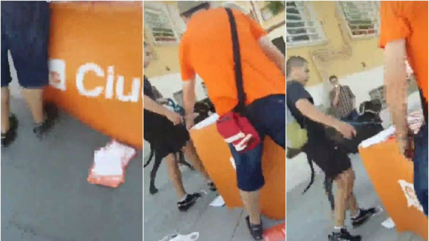 Ataque a un stand de Ciudadanos