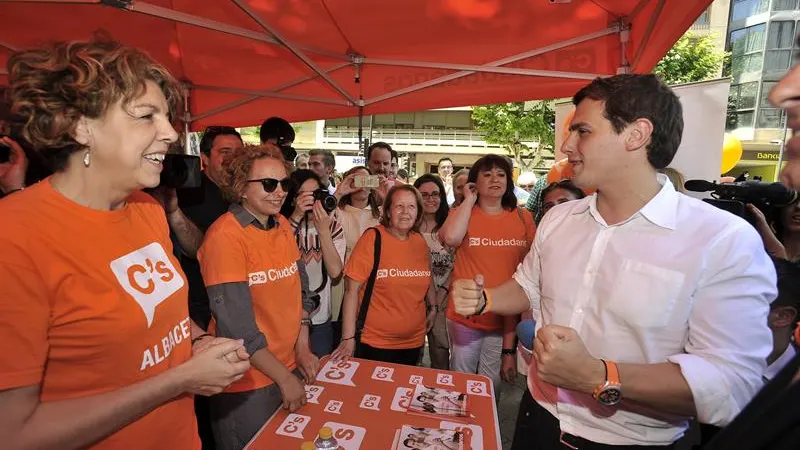 Abert Rivera en un acto de su partido en Albacete.