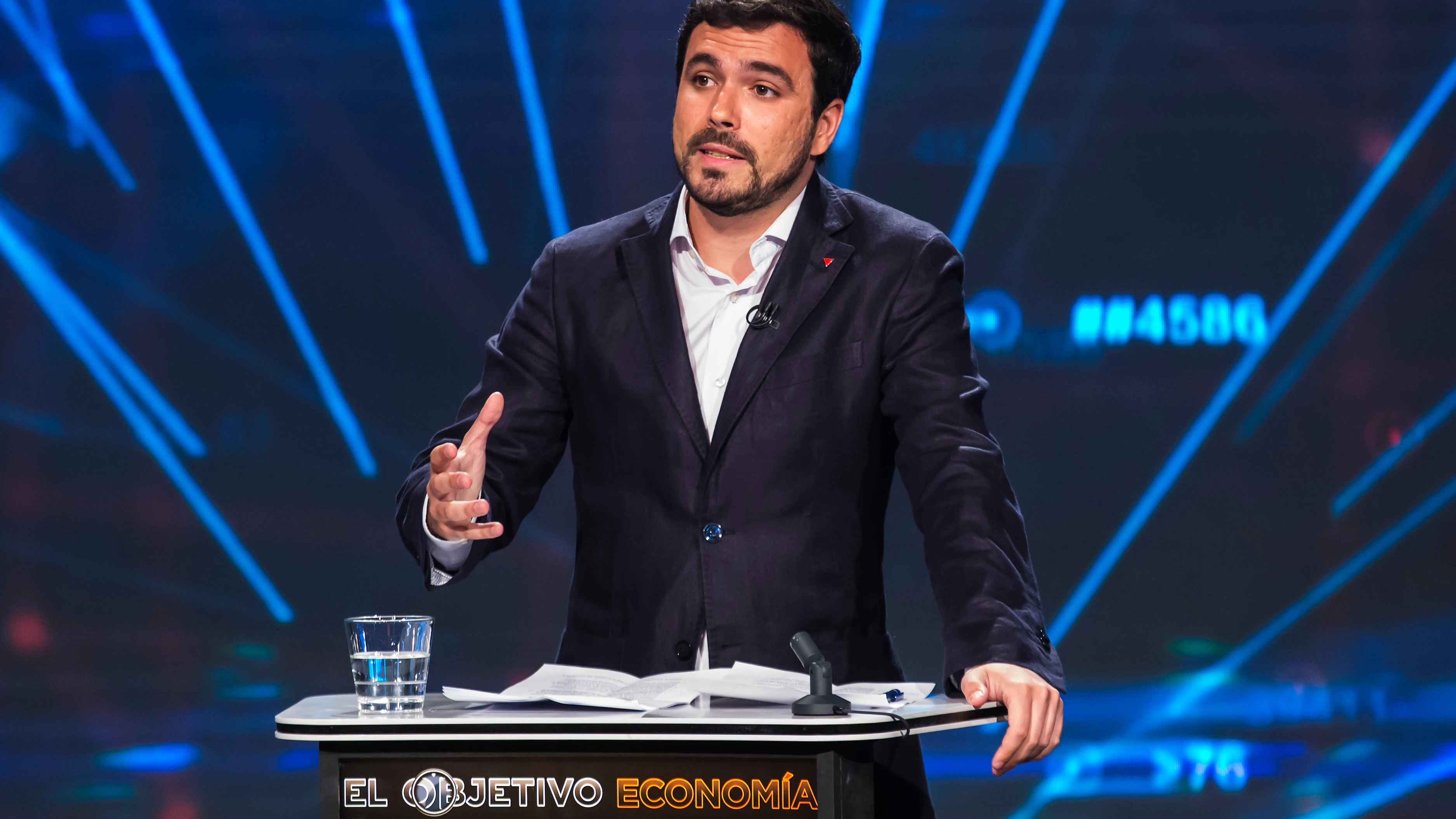 Alberto Garzón en el plató de 'El Objetivo Economía'