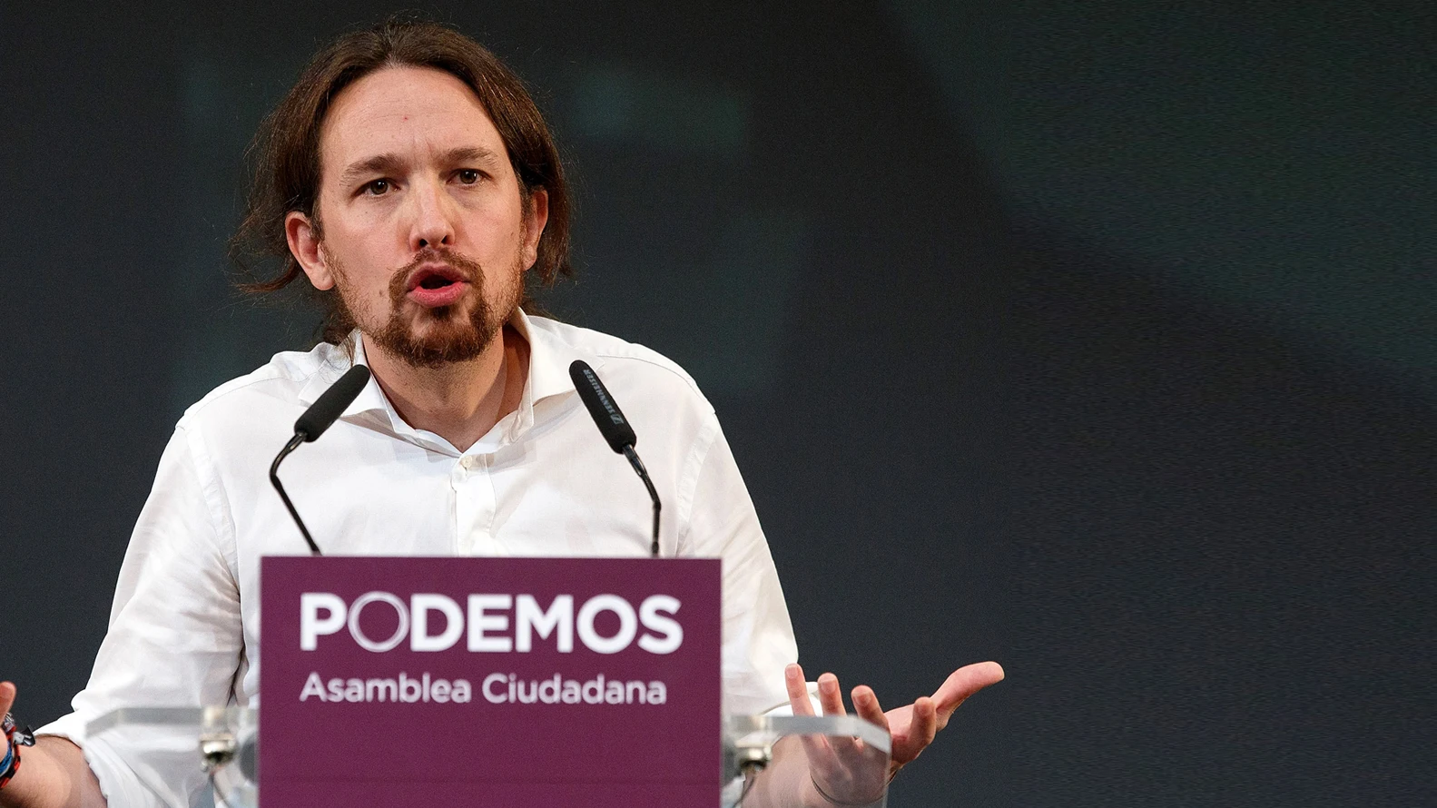 Pablo Iglesias en un mitin de Podemos