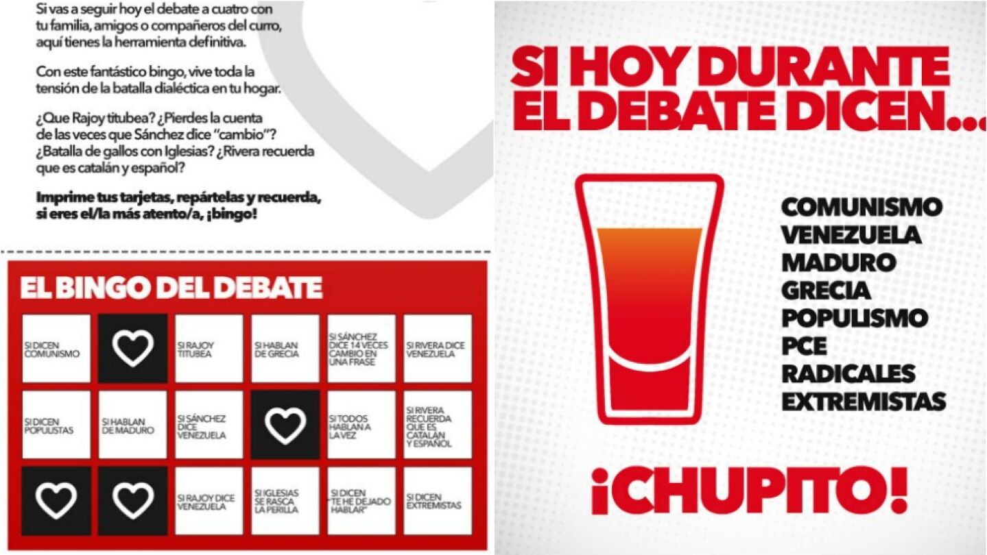 El bingo de IU para el debate 13J