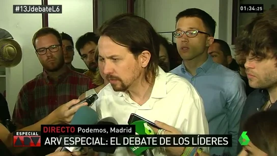 Pablo Iglesias tras el debate 13J Pablo Iglesias tras el debate 13J