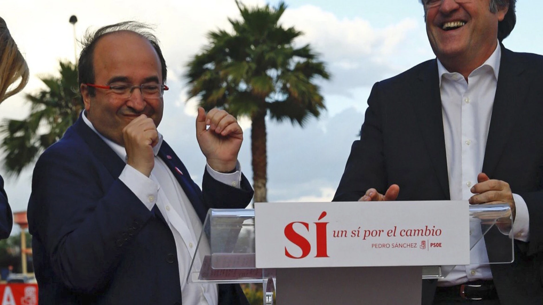 Miquel Iceta y Gabilondo, durante un mitin del PSOE