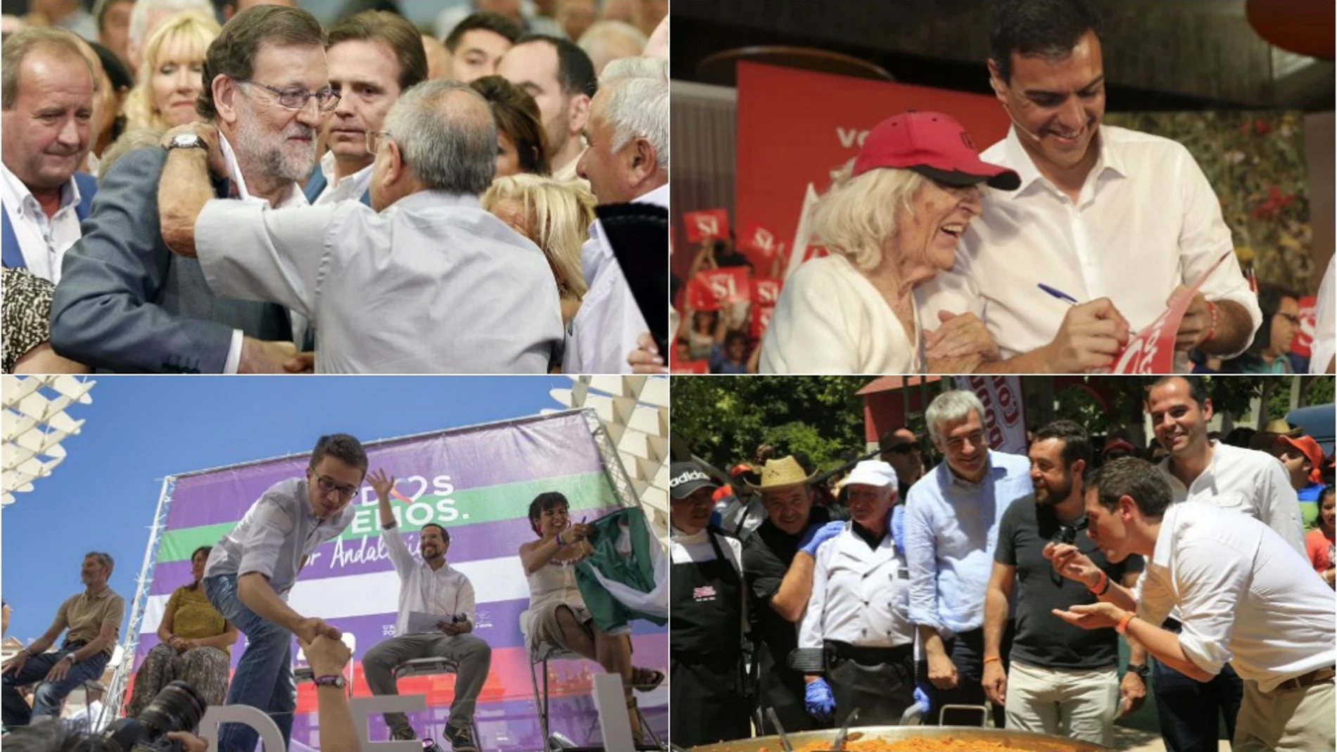 Rajoy, Sánchez, Errejón y Rivera
