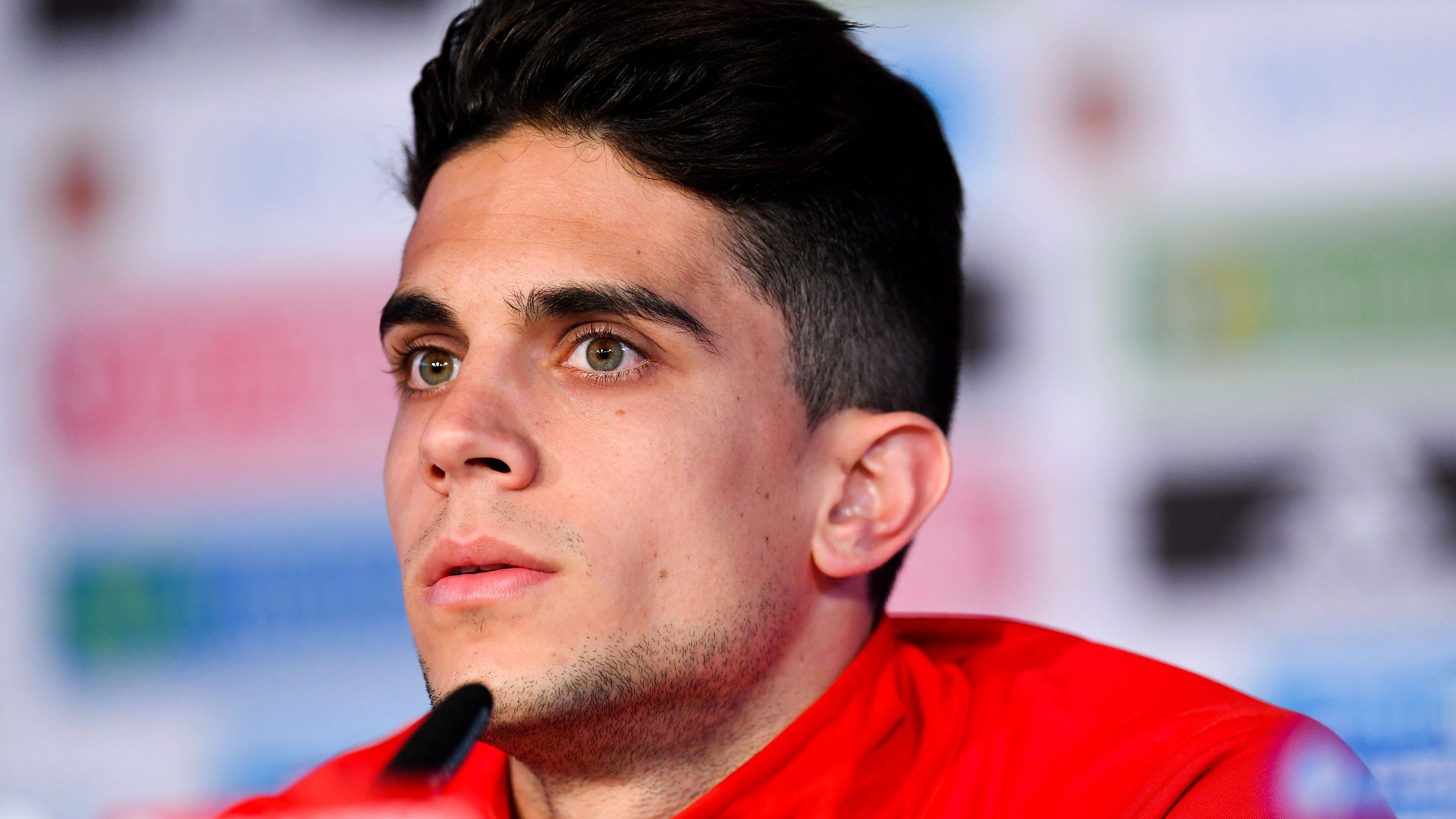 Marc Bartra, en la sala de prensa