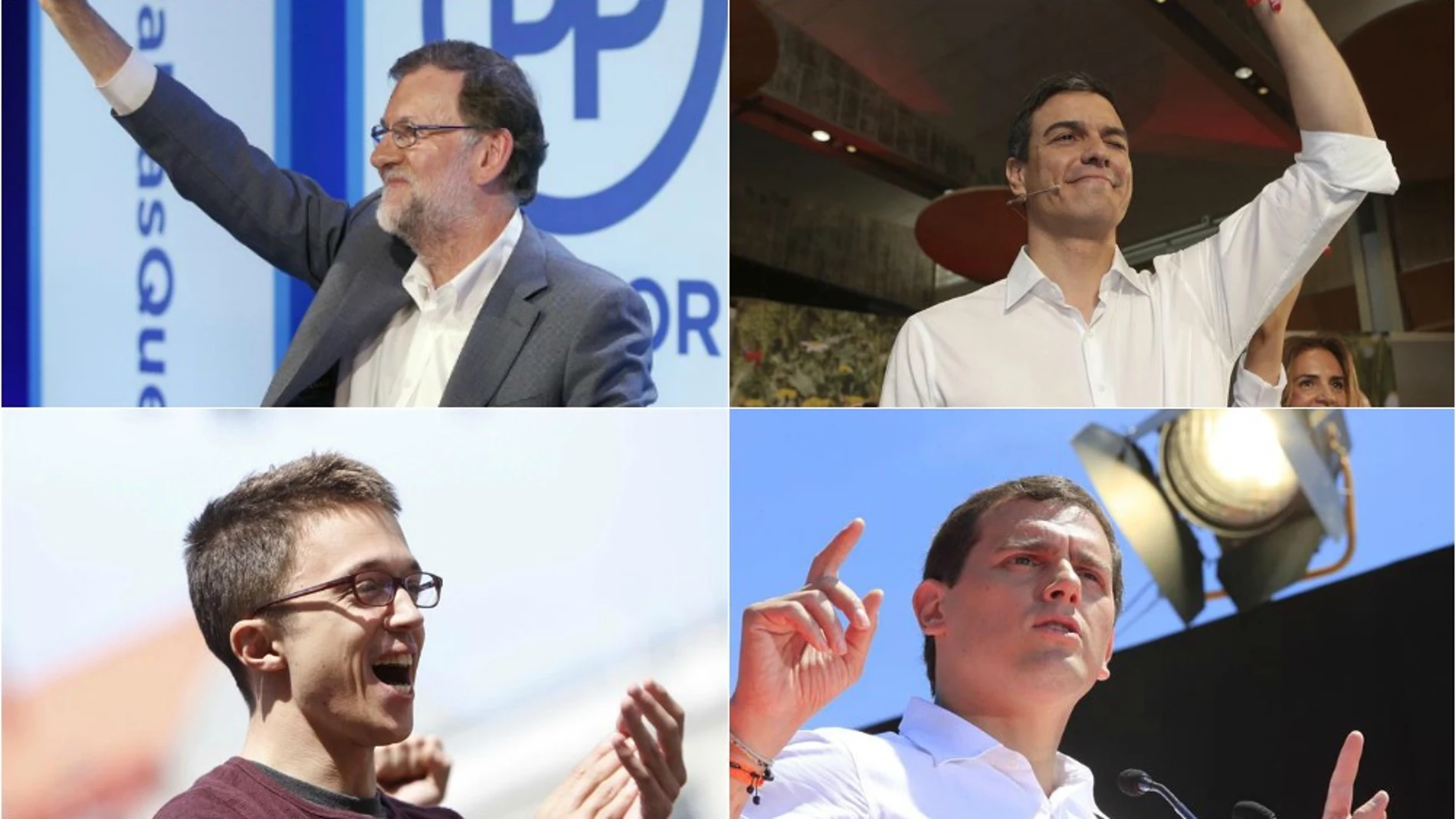 Rajoy, Sánchez, Errejón y Rivera
