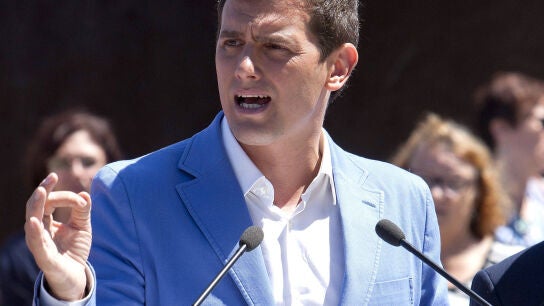 Albert Rivera, presidente de Ciudadanos, durante un mitin
