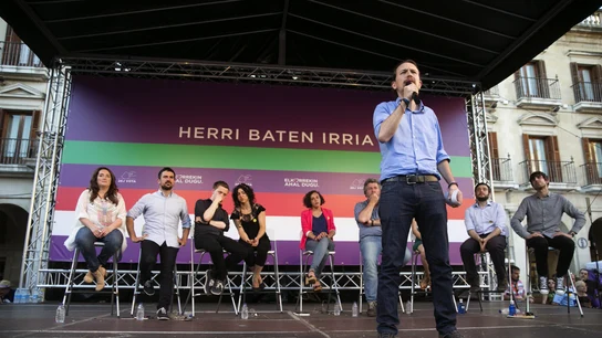 Pablo Iglesias, líder de Podemos, en el País Vasco Pablo Iglesias, líder de Podemos, en el País Vasco