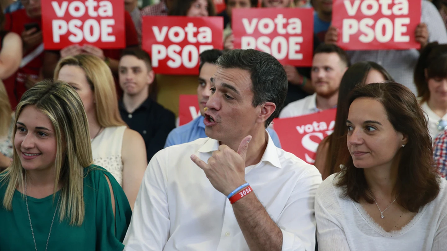 Pedro Sánchez durante un acto electoral Pedro Sánchez durante un acto electoral