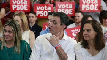 Pedro Sánchez durante un acto electoral