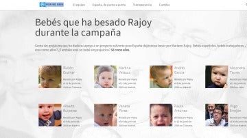 Fragmento de la web 'rajoypresidente.es', de El Mundo Today