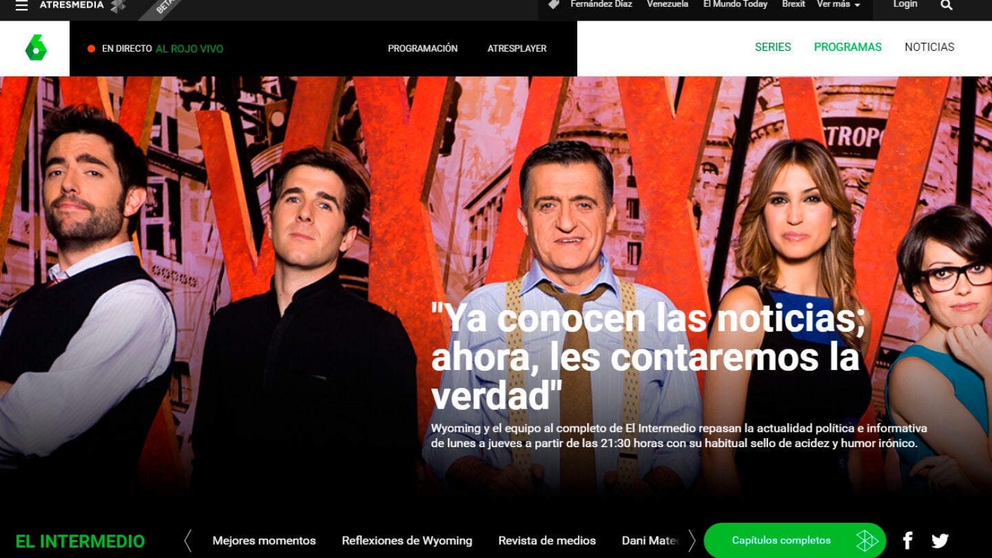 Imagen de la p&aacute;gina web de El Intermedio 