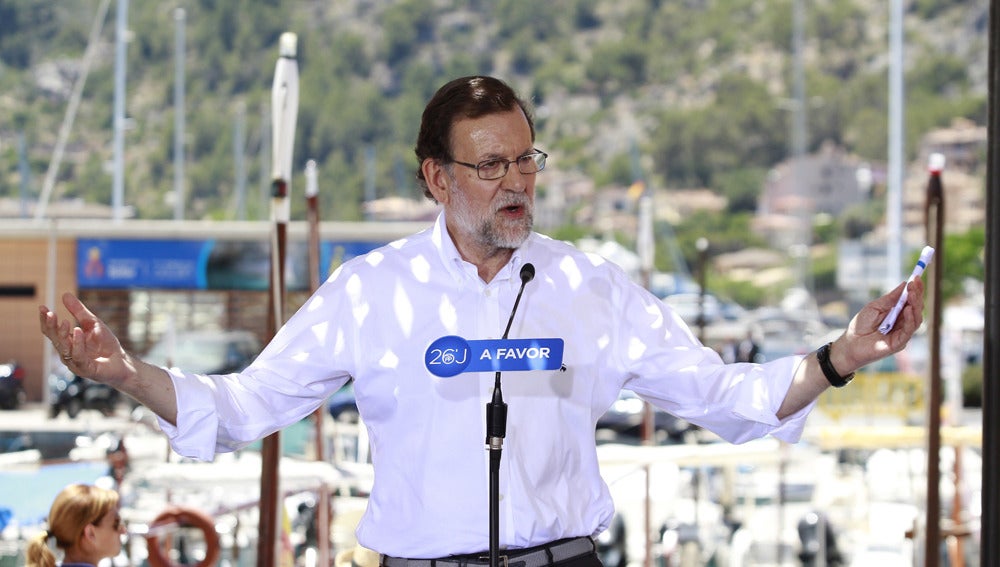 Mariano Rajoy durante un acto electoral