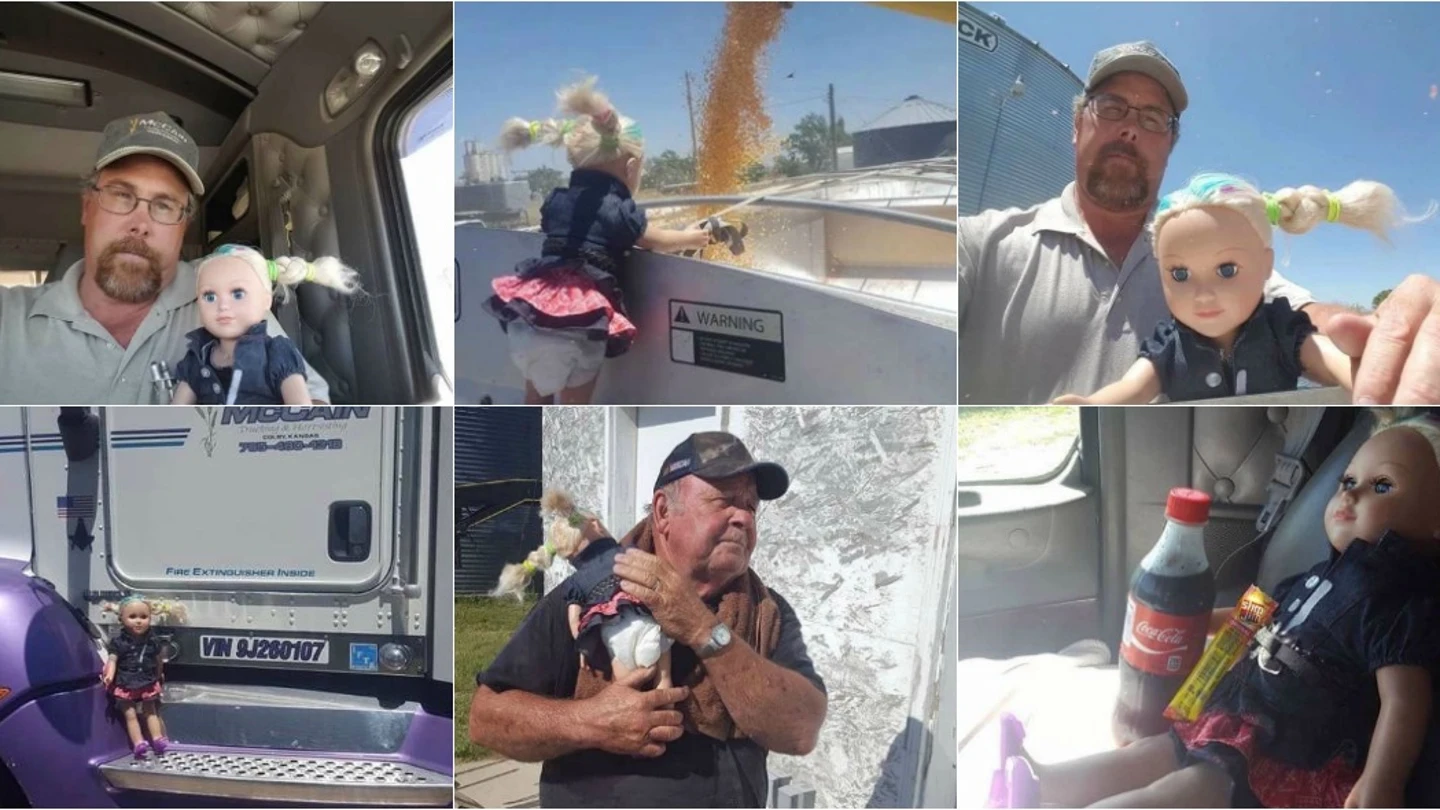 Un padre cuida de la muñeca de su hija Un padre cuida de la muñeca de su hija