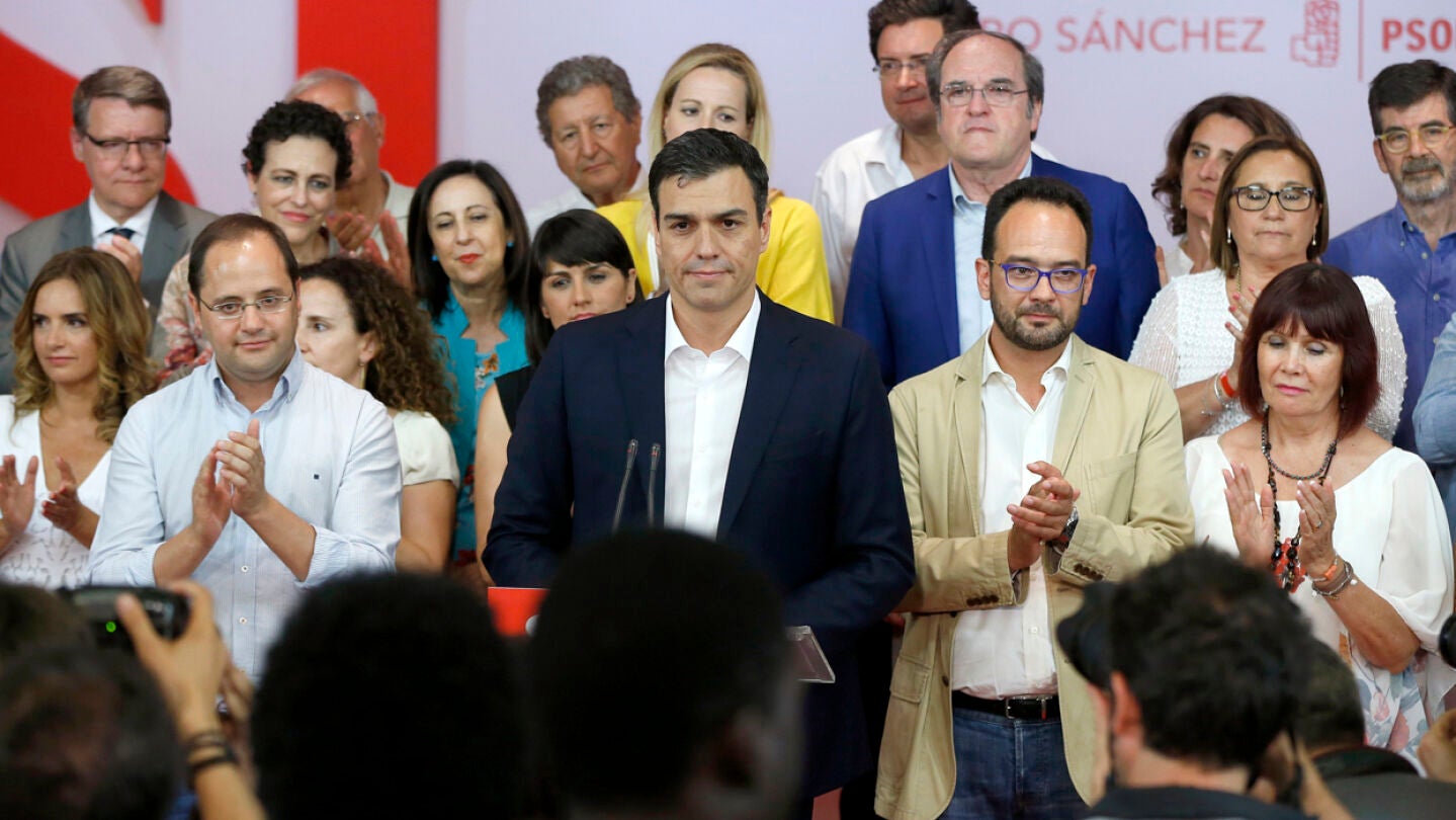 Pedro S&aacute;nchez la noche del 26J