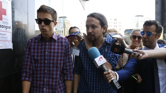 Pablo Iglesias e Iñigo Errejón llegan a la reunión de Podemos Pablo Iglesias e Iñigo Errejón llegan a la reunión de Podemos