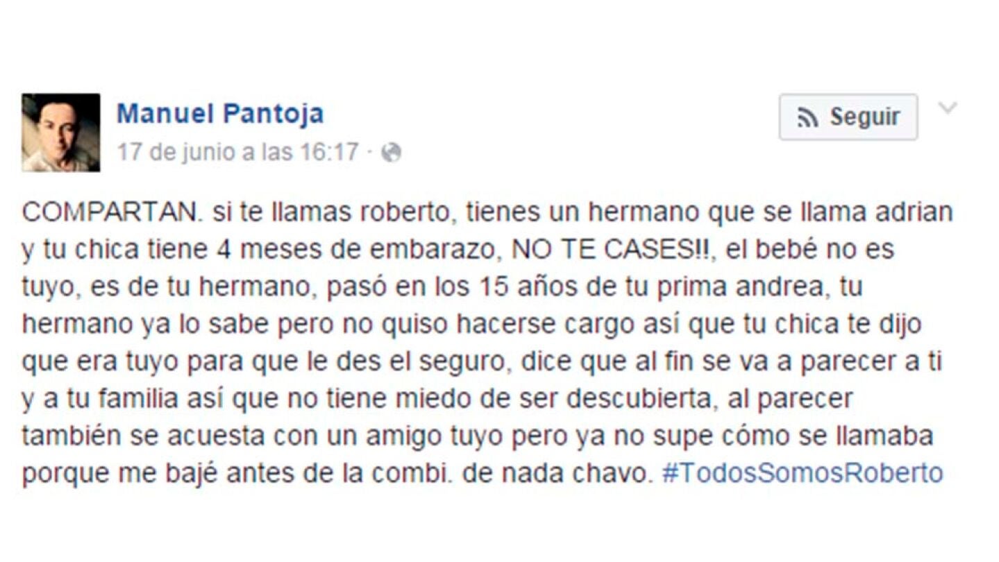 #TodosSomosRoberto, la increible infidelidad que est&aacute; arrasando en las redes 